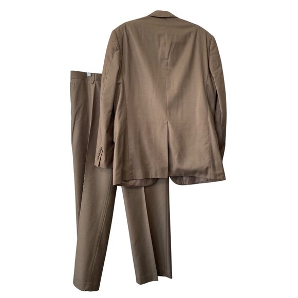 Covington 2 Piece Suit Size 44L Long Blazer Jacket Trouser Pants Career Tan - Picture 2 of 7
